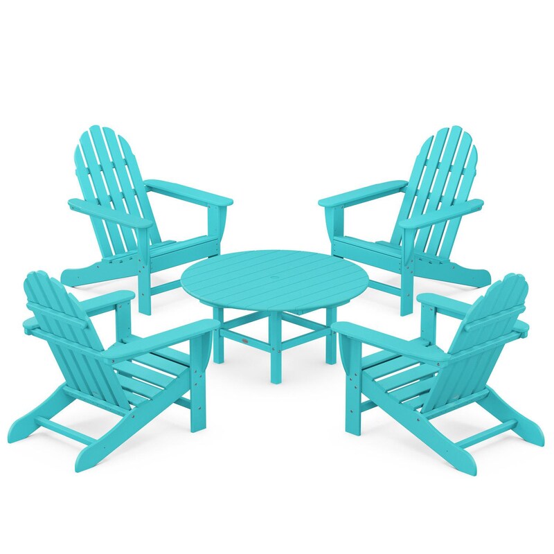 POLYWOOD Classic Adirondack 5 Piece Conversation Set