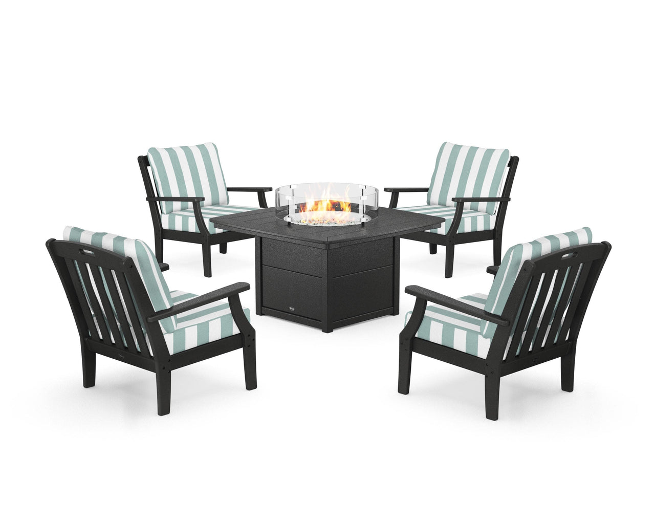 Trex Yacht Club 5-Piece Deep Seating Set with Fire Pit Table