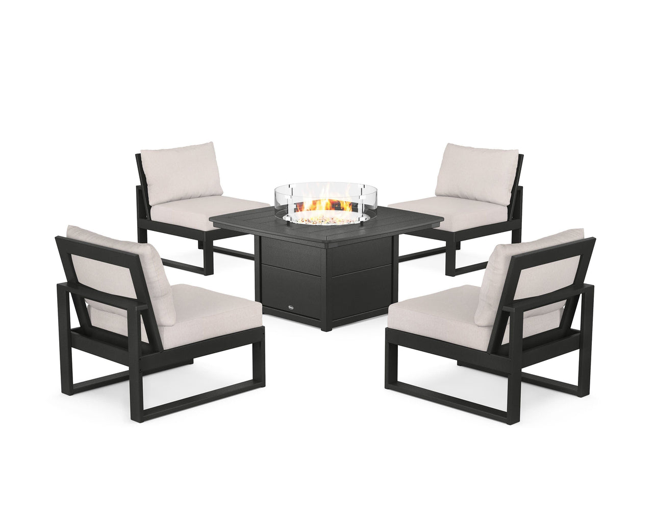 Trex Eastport Modular 5-Piece Deep Seating Set with Yacht Club Fire Pit Table