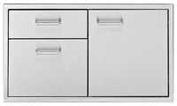 Thumbnail for Delta Heat 36-Inch Stainless Steel Access Door & Double Drawer Combo - DHDD362-B
