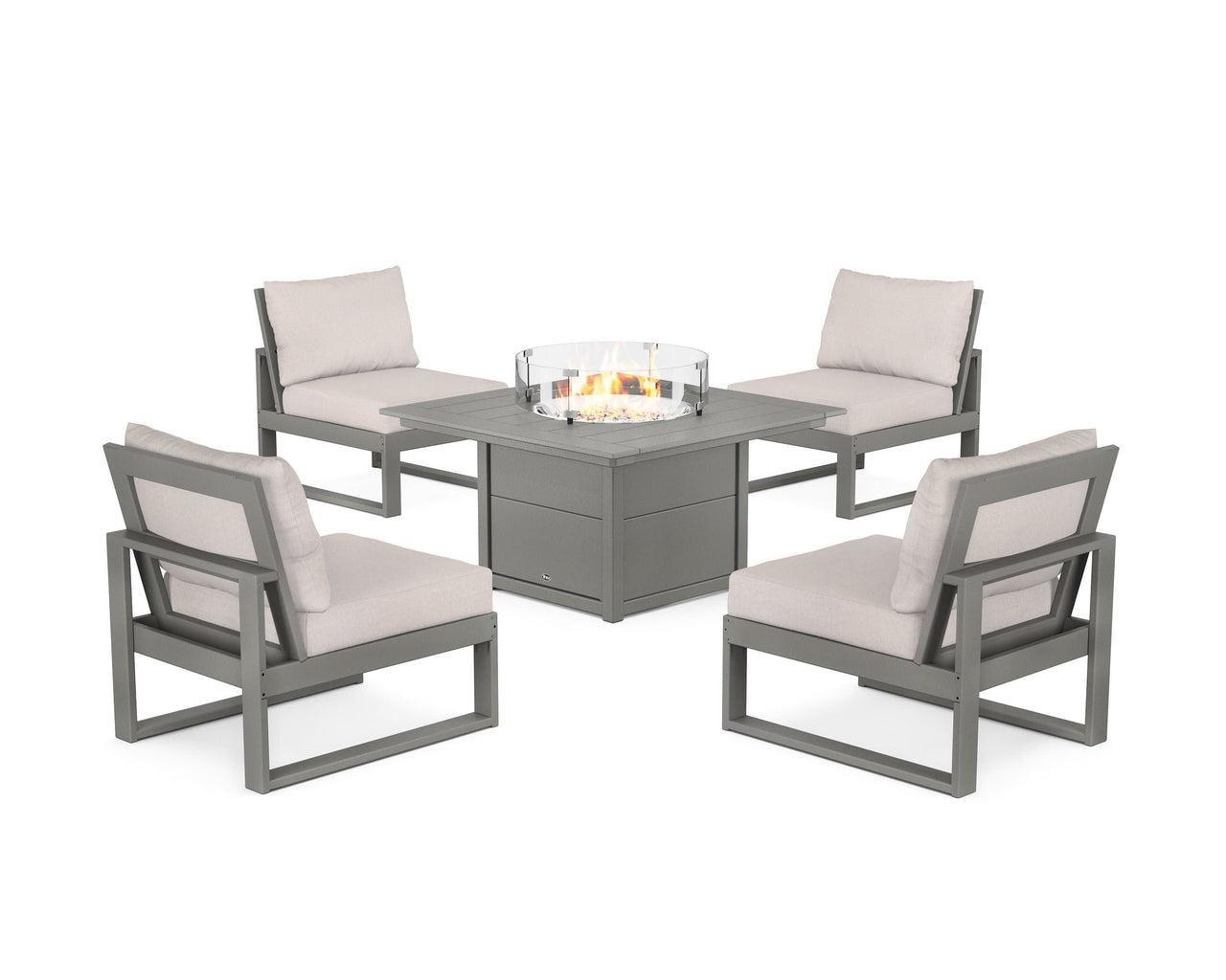 Trex Eastport Modular 5-Piece Deep Seating Set with Square Fire Pit Table