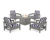 Thumbnail for Trex Rockport 5-Piece Deep Seating Set with Square Fire Pit Table