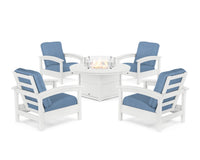 Thumbnail for Trex Rockport 5-Piece Deep Seating Set with Round Fire Pit Table