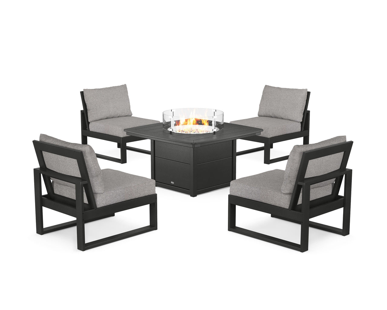 Trex Eastport Modular 5-Piece Deep Seating Set with Yacht Club Fire Pit Table