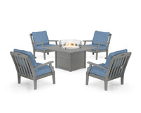 Thumbnail for Trex Yacht Club 5-Piece Deep Seating Set with Square Fire Pit Table