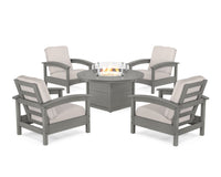 Thumbnail for Trex Rockport 5-Piece Deep Seating Set with Round Fire Pit Table