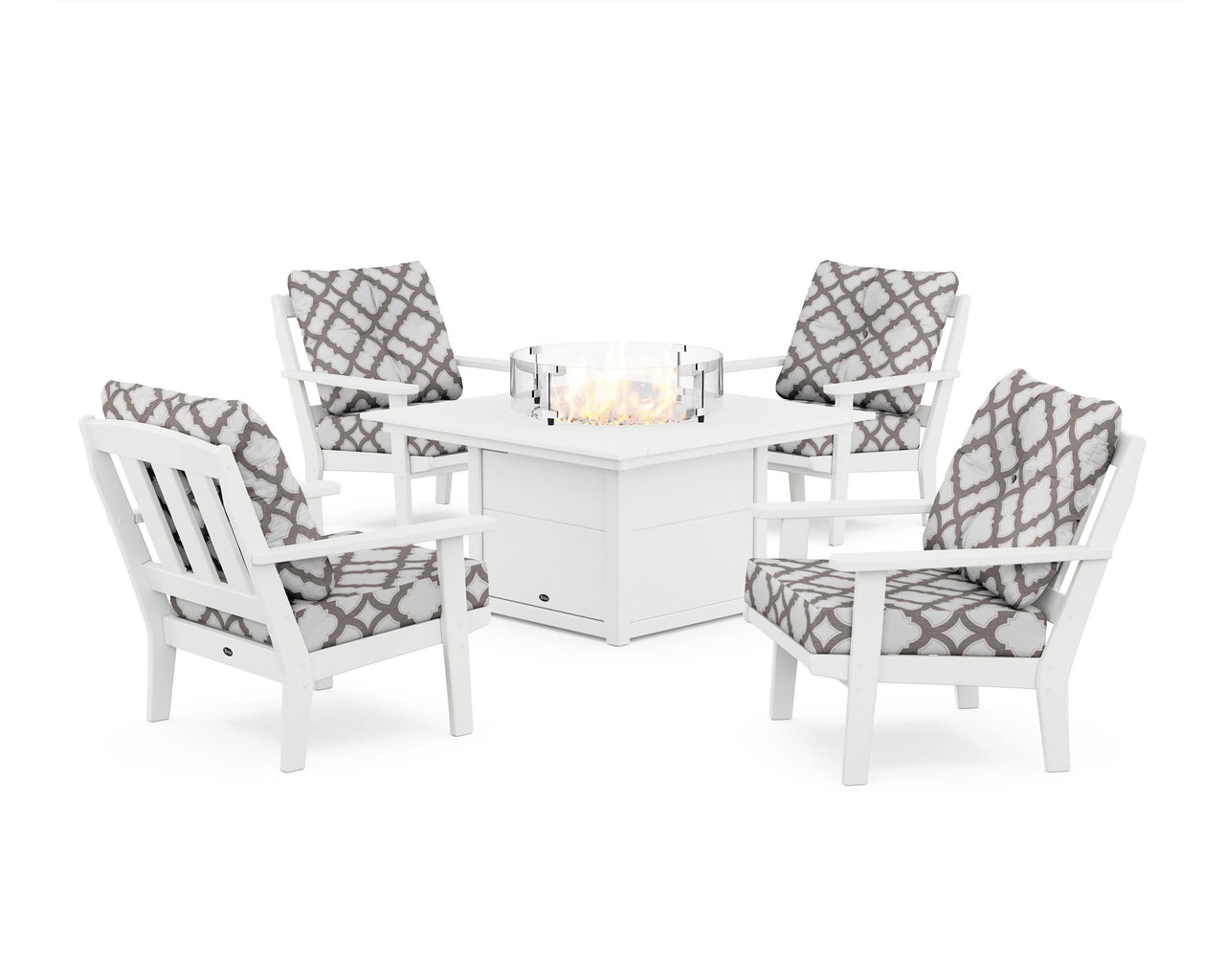 Trex Cape Cod 5-Piece Deep Seating Set with Fire Pit Table