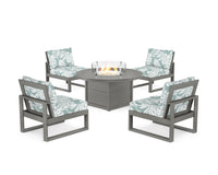 Thumbnail for Trex Eastport Modular 5-Piece Deep Seating Set with Round Fire Pit Table