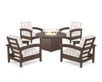 Thumbnail for Trex Rockport 5-Piece Deep Seating Set with Round Fire Pit Table