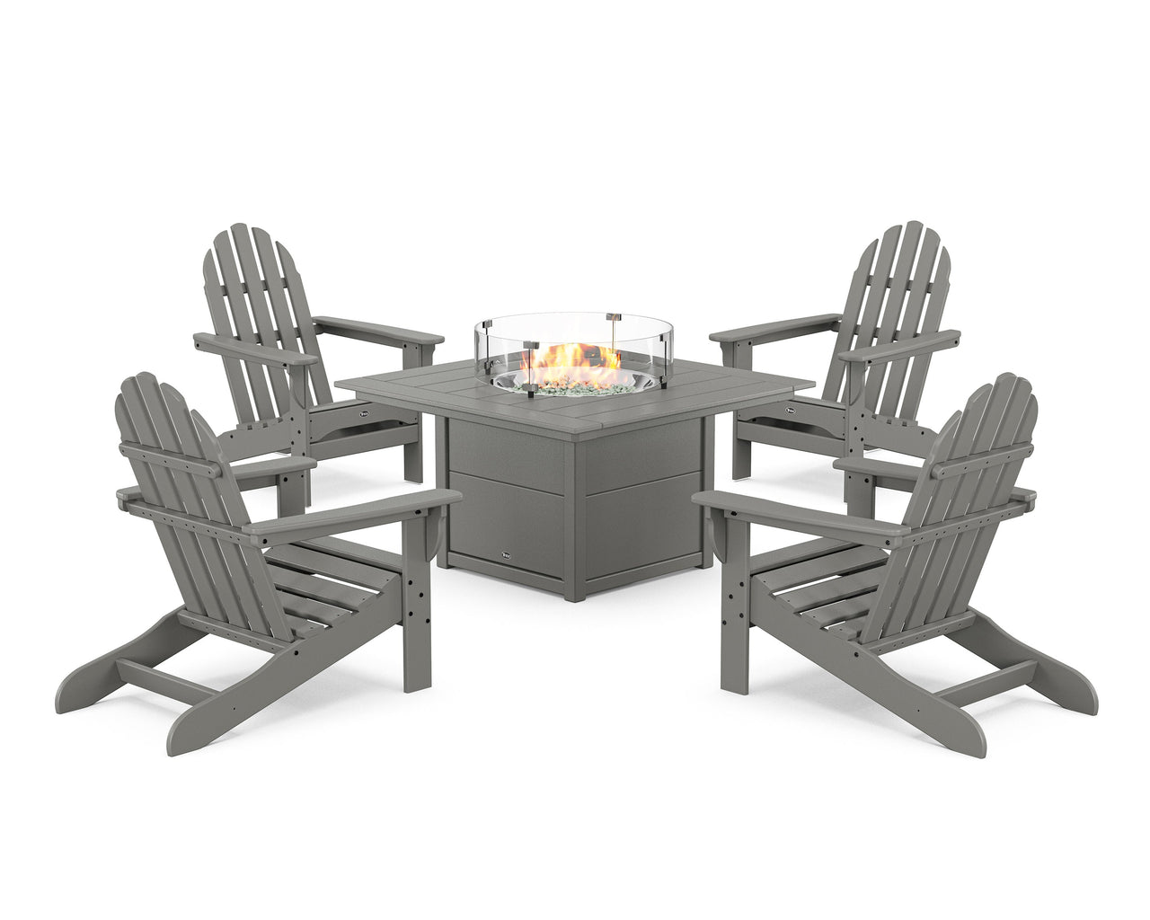 Trex Cape Cod Adirondack 5-Piece Set with Square Fire Pit Table