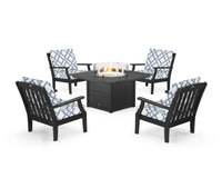 Thumbnail for Trex Yacht Club 5-Piece Deep Seating Set with Square Fire Pit Table