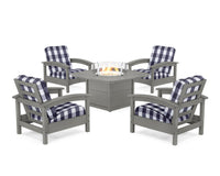 Thumbnail for Trex Rockport 5-Piece Deep Seating Set with Yacht Club Fire Pit Table