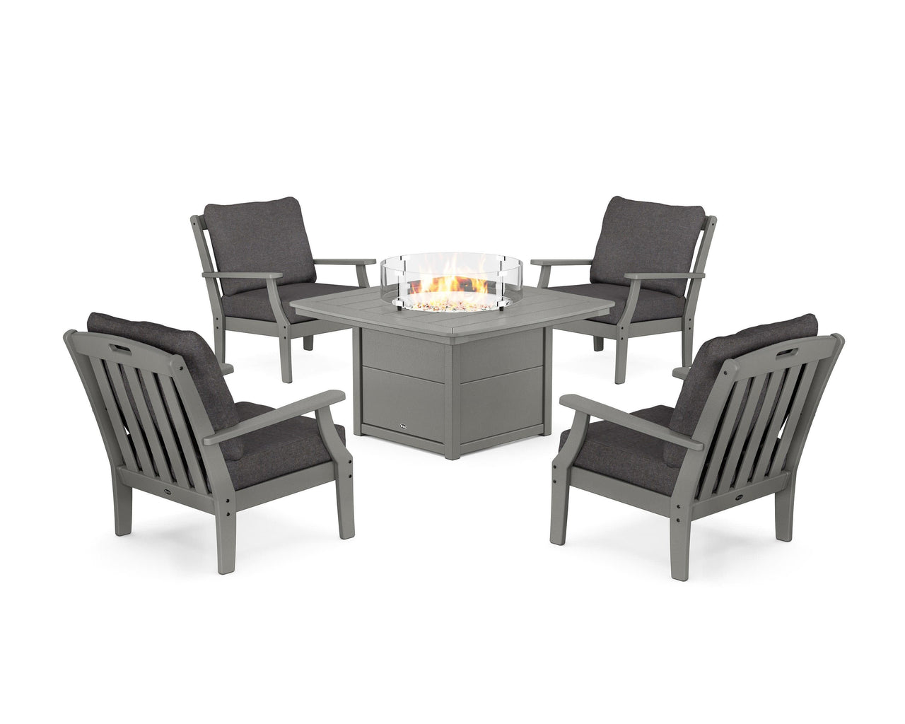 Trex Yacht Club 5-Piece Deep Seating Set with Fire Pit Table