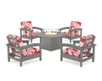 Thumbnail for Trex Rockport 5-Piece Deep Seating Set with Yacht Club Fire Pit Table