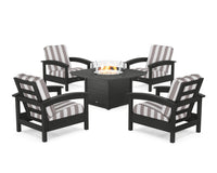Thumbnail for Trex Rockport 5-Piece Deep Seating Set with Yacht Club Fire Pit Table