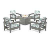 Thumbnail for Trex Rockport 5-Piece Deep Seating Set with Square Fire Pit Table
