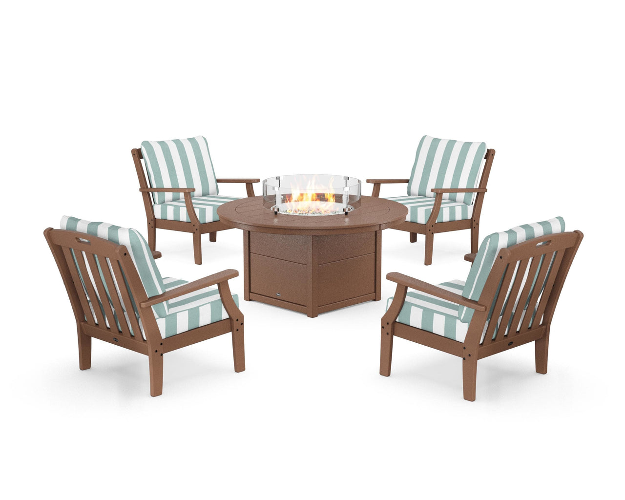 Trex Yacht Club 5-Piece Deep Seating Set with Round Fire Pit Table