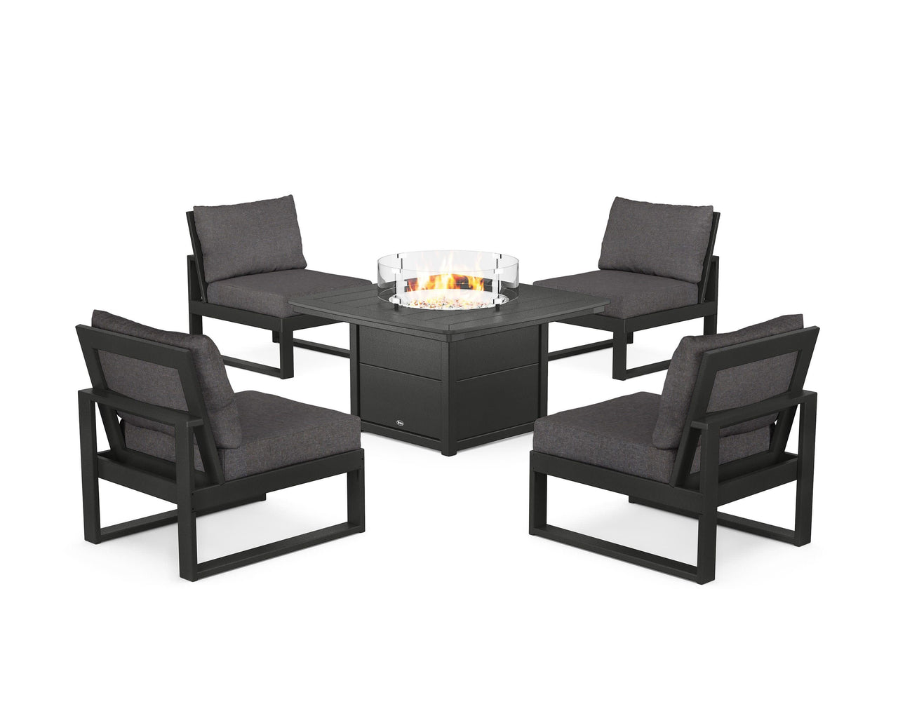 Trex Eastport Modular 5-Piece Deep Seating Set with Yacht Club Fire Pit Table
