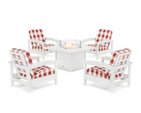 Thumbnail for Trex Rockport 5-Piece Deep Seating Set with Square Fire Pit Table