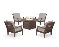 Thumbnail for Trex Yacht Club 5-Piece Deep Seating Set with Round Fire Pit Table