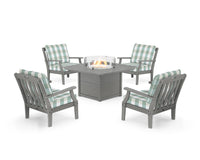 Thumbnail for Trex Yacht Club 5-Piece Deep Seating Set with Square Fire Pit Table