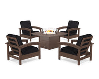 Thumbnail for Trex Rockport 5-Piece Deep Seating Set with Square Fire Pit Table