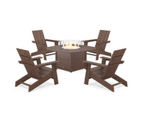 Thumbnail for Trex Eastport Modern Adirondack 5-Piece Set with Yacht Club Fire Pit Table