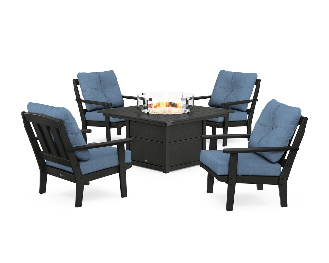 Trex Cape Cod 5-Piece Deep Seating Set with Fire Pit Table