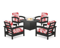 Thumbnail for Trex Rockport 5-Piece Deep Seating Set with Yacht Club Fire Pit Table
