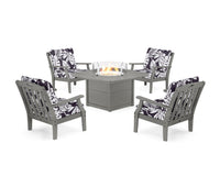 Thumbnail for Trex Yacht Club 5-Piece Deep Seating Set with Fire Pit Table