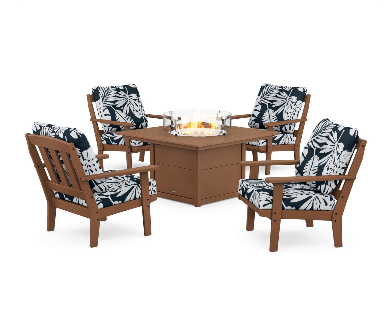 Trex Cape Cod 5-Piece Deep Seating Set with Fire Pit Table