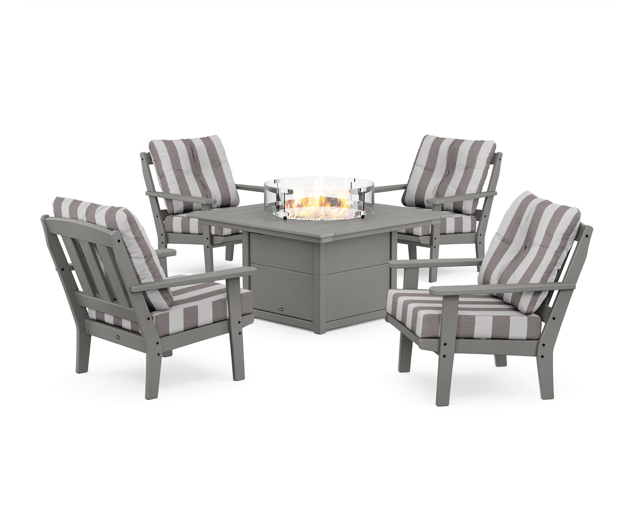 Trex Cape Cod 5-Piece Deep Seating Set with Fire Pit Table