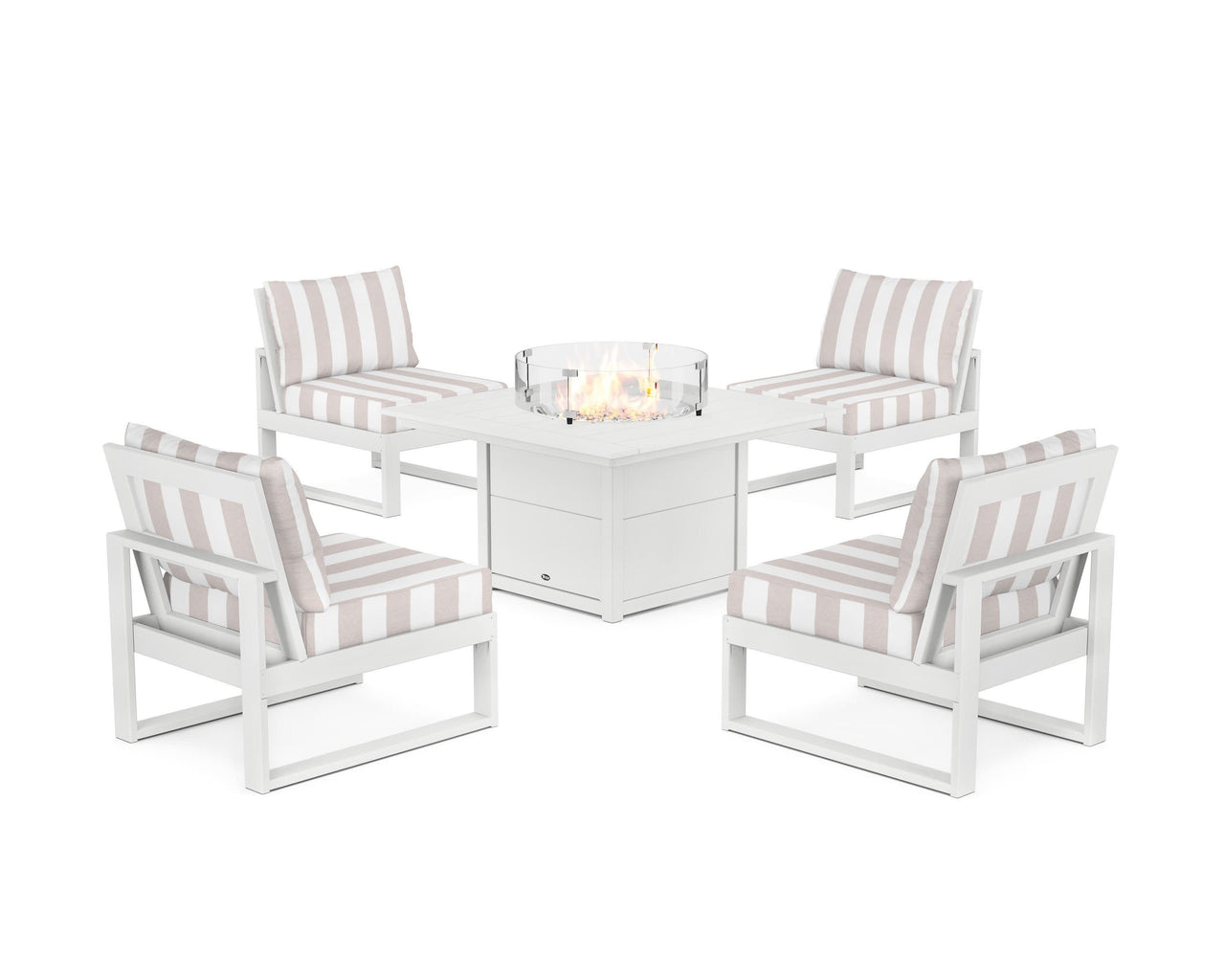 Trex Eastport Modular 5-Piece Deep Seating Set with Square Fire Pit Table