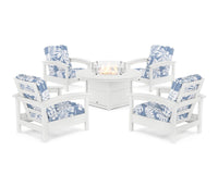 Thumbnail for Trex Rockport 5-Piece Deep Seating Set with Round Fire Pit Table