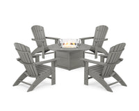 Thumbnail for Trex Yacht Club Adirondack 5-Piece Set with Round Fire Pit Table