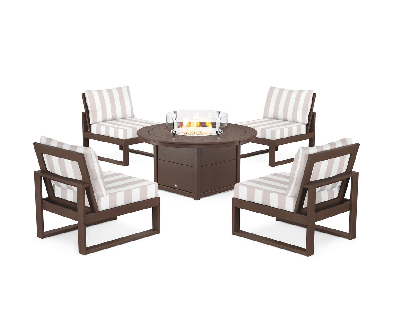 Trex Eastport Modular 5-Piece Deep Seating Set with Round Fire Pit Table