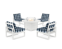 Thumbnail for Trex Eastport Modular 5-Piece Deep Seating Set with Round Fire Pit Table