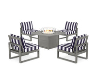 Thumbnail for Trex Eastport Modular 5-Piece Deep Seating Set with Yacht Club Fire Pit Table