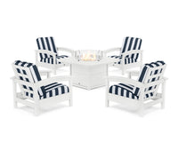Thumbnail for Trex Rockport 5-Piece Deep Seating Set with Yacht Club Fire Pit Table