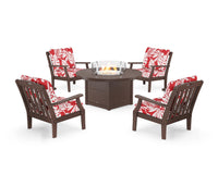 Thumbnail for Trex Yacht Club 5-Piece Deep Seating Set with Round Fire Pit Table