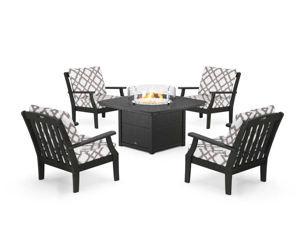 Trex Yacht Club 5-Piece Deep Seating Set with Fire Pit Table