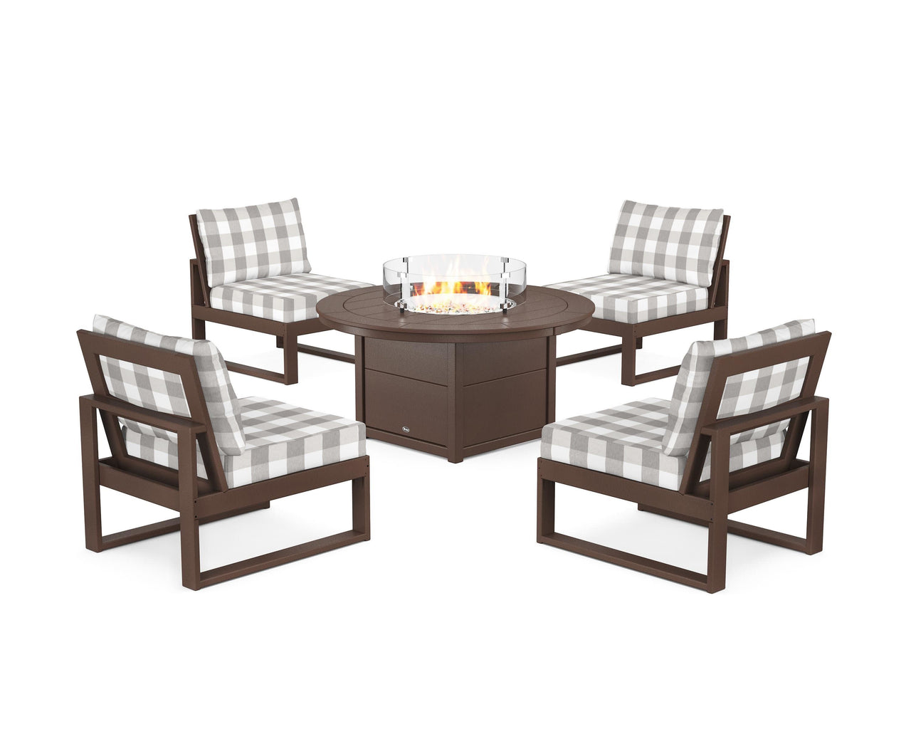Trex Eastport Modular 5-Piece Deep Seating Set with Round Fire Pit Table