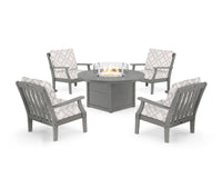 Thumbnail for Trex Yacht Club 5-Piece Deep Seating Set with Round Fire Pit Table