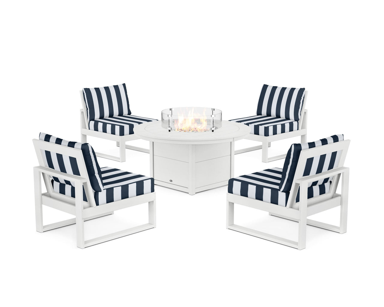 Trex Eastport Modular 5-Piece Deep Seating Set with Round Fire Pit Table