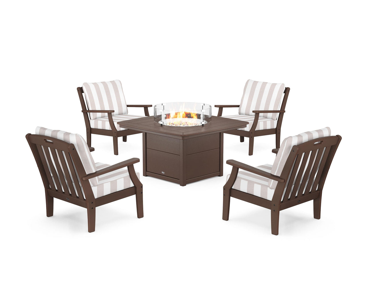 Trex Yacht Club 5-Piece Deep Seating Set with Fire Pit Table