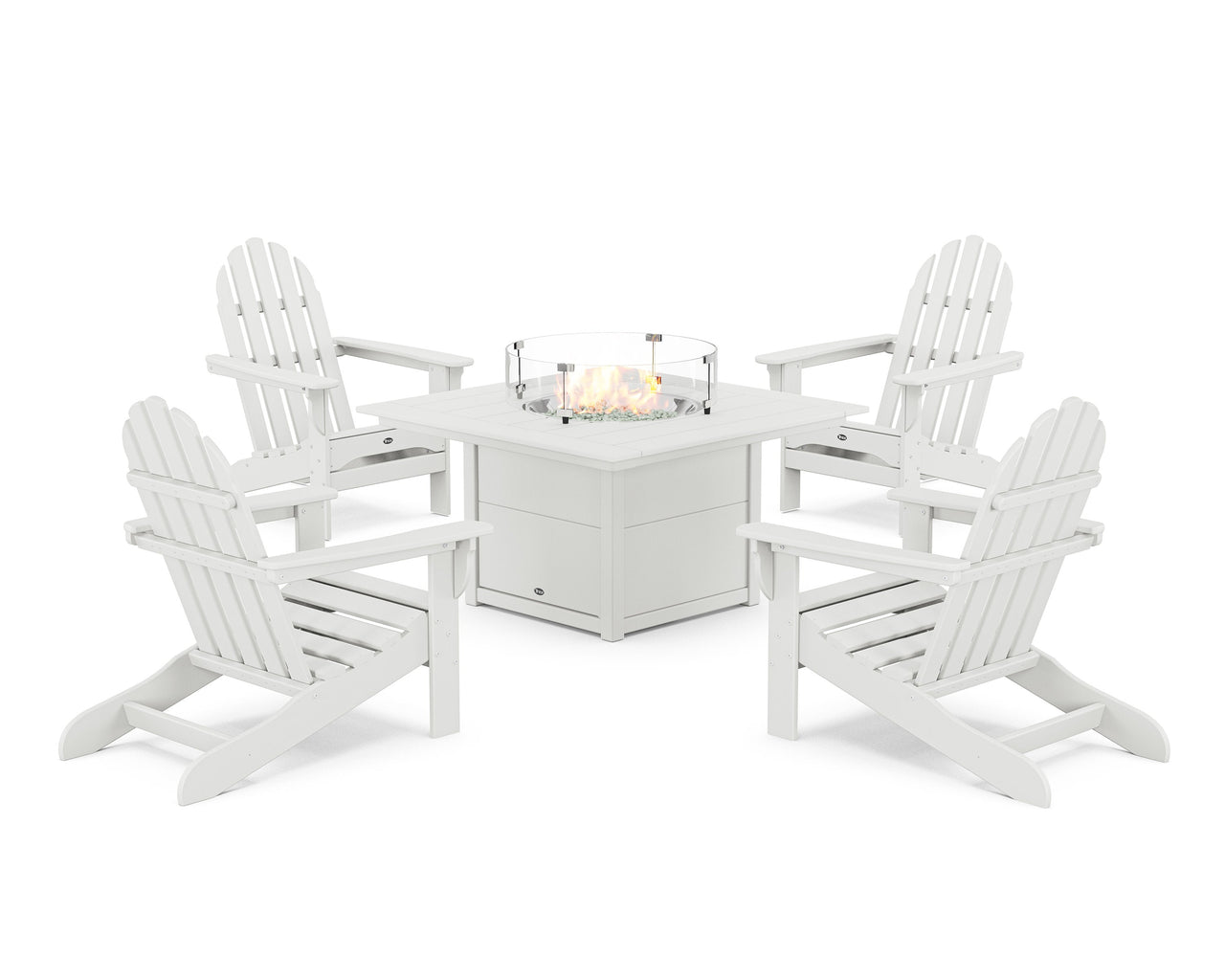 Trex Cape Cod Adirondack 5-Piece Set with Square Fire Pit Table