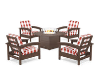 Thumbnail for Trex Rockport 5-Piece Deep Seating Set with Yacht Club Fire Pit Table