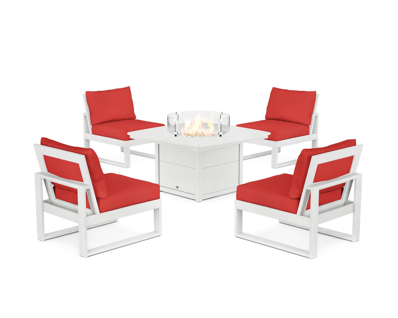 Trex Eastport Modular 5-Piece Deep Seating Set with Yacht Club Fire Pit Table