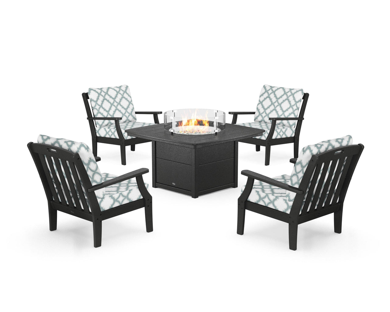 Trex Yacht Club 5-Piece Deep Seating Set with Fire Pit Table