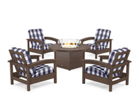 Thumbnail for Trex Rockport 5-Piece Deep Seating Set with Round Fire Pit Table